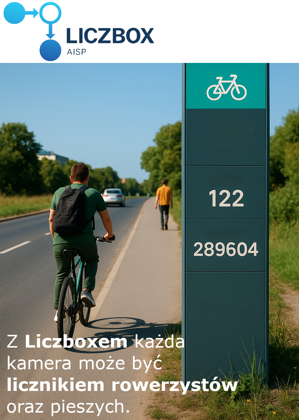 An example of using the Counterbox to count cyclists and pedestrians