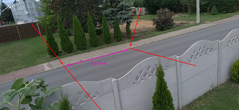 Correct camera installation for sectional speed measurement