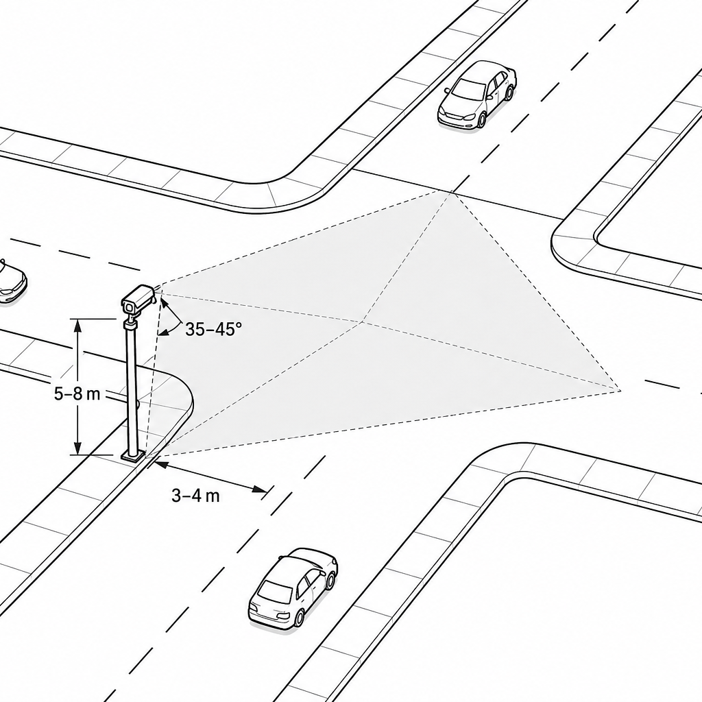 Scheme of camera positioning at the intersection